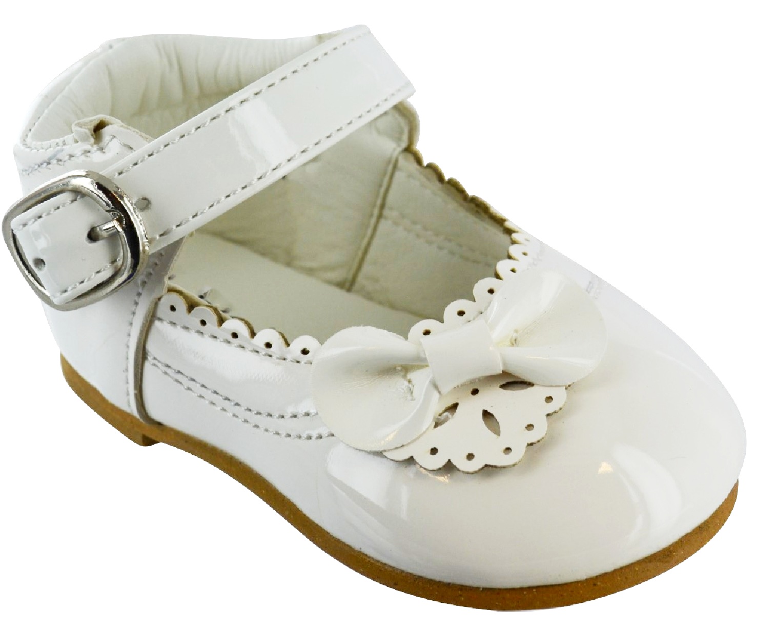 KIDS BABY INFANTS GIRLS TOODLER SPANISH PATENT BOW BUCKLE WEDDING PARTY